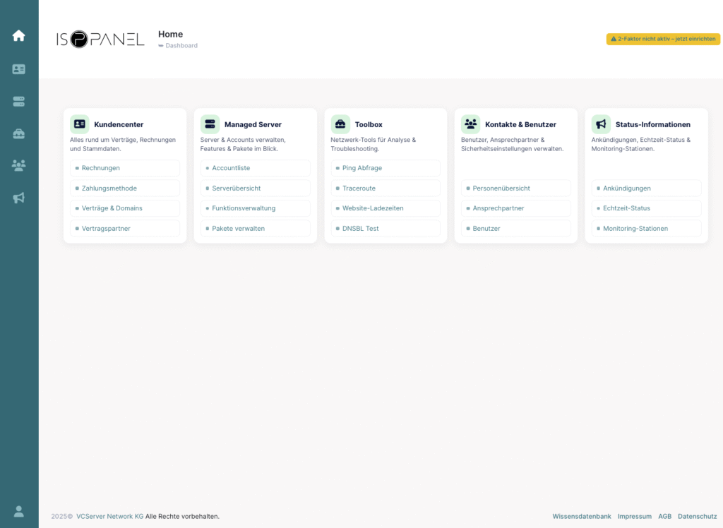 ISPPanel dashboard
